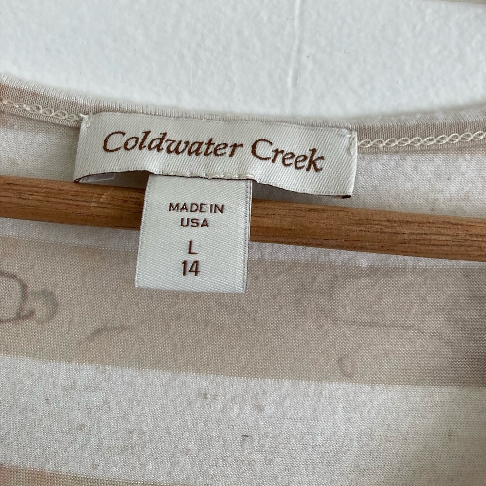 ‼️Last Call‼️ 👚 [Coldwater Creek] Striped Tank Top, Size L 14, EUC - Picture 3 of 7